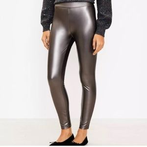 Loft faux leather metallic leggings